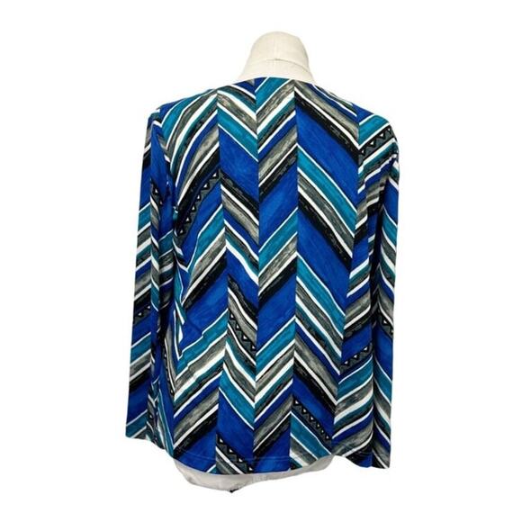 Links Geometric Chevron Long Sleeve Top With Studded Neckline - M - Picture 4 of 8